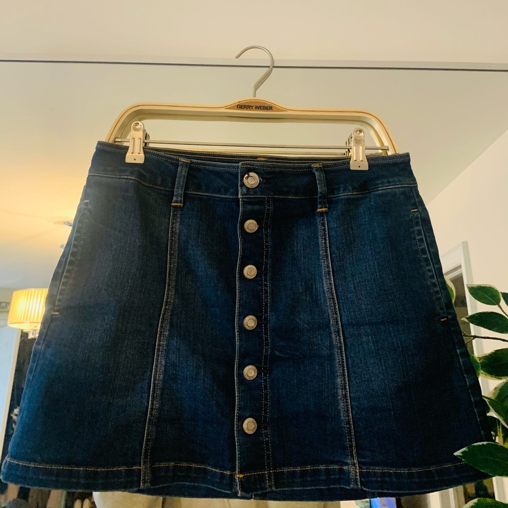 Denim button down skirt